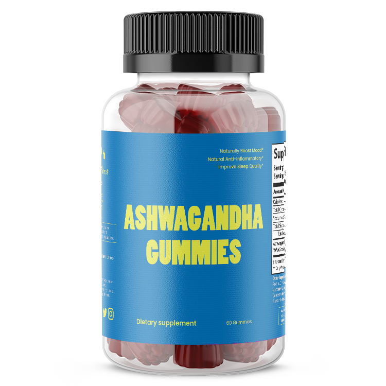 Ashwagandha Gummies: Mixed Berry Flavor, Stress Supplement (60 Gummies)