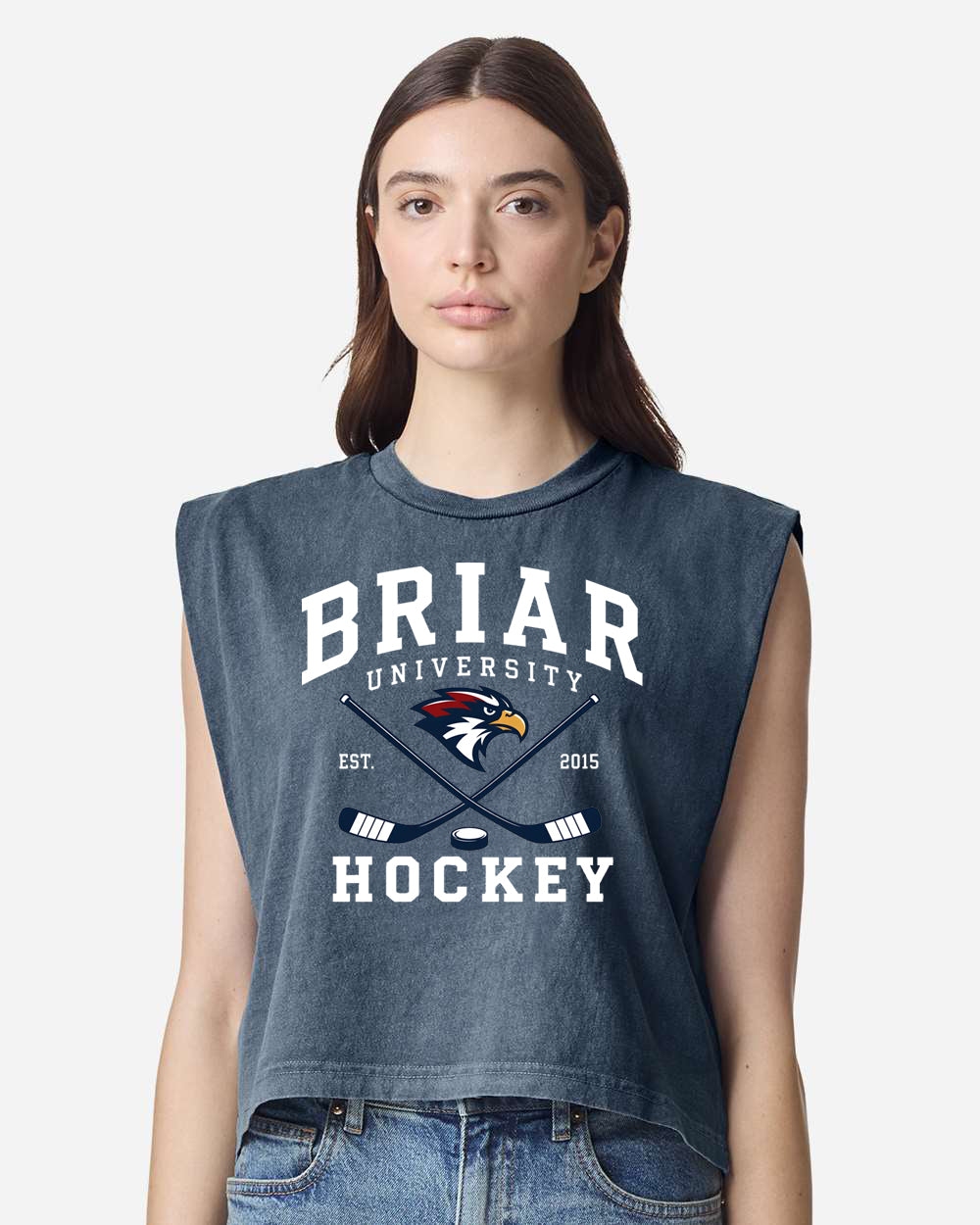 Off Campus Briar Hockey Tank in Sports Grey
