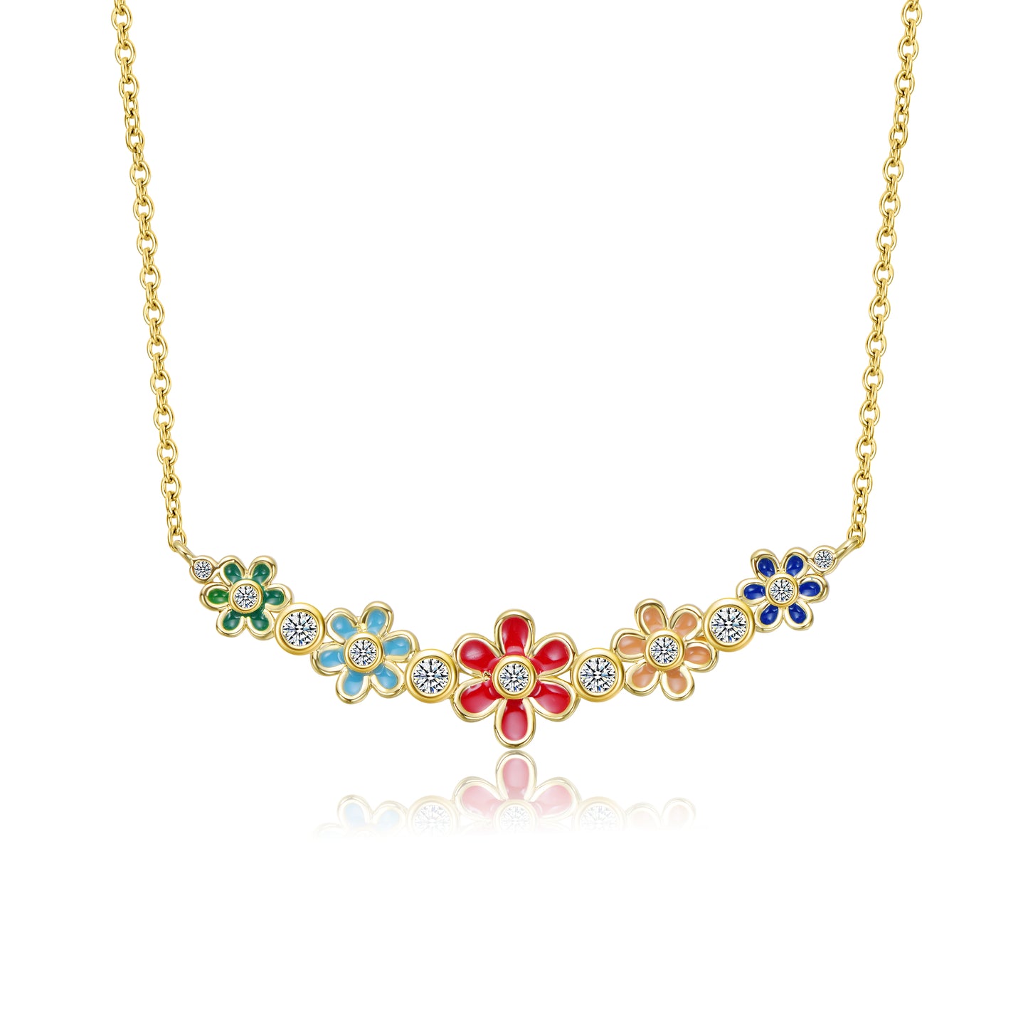 14K Gold Plated Flower Necklace