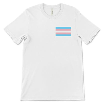 Transgender Flag Chest Print T-Shirt