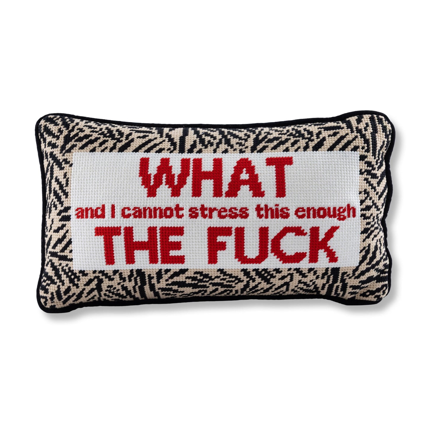 WTF Needlepoint Pillow