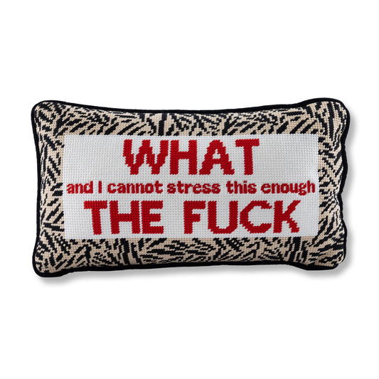 WTF Needlepoint Pillow