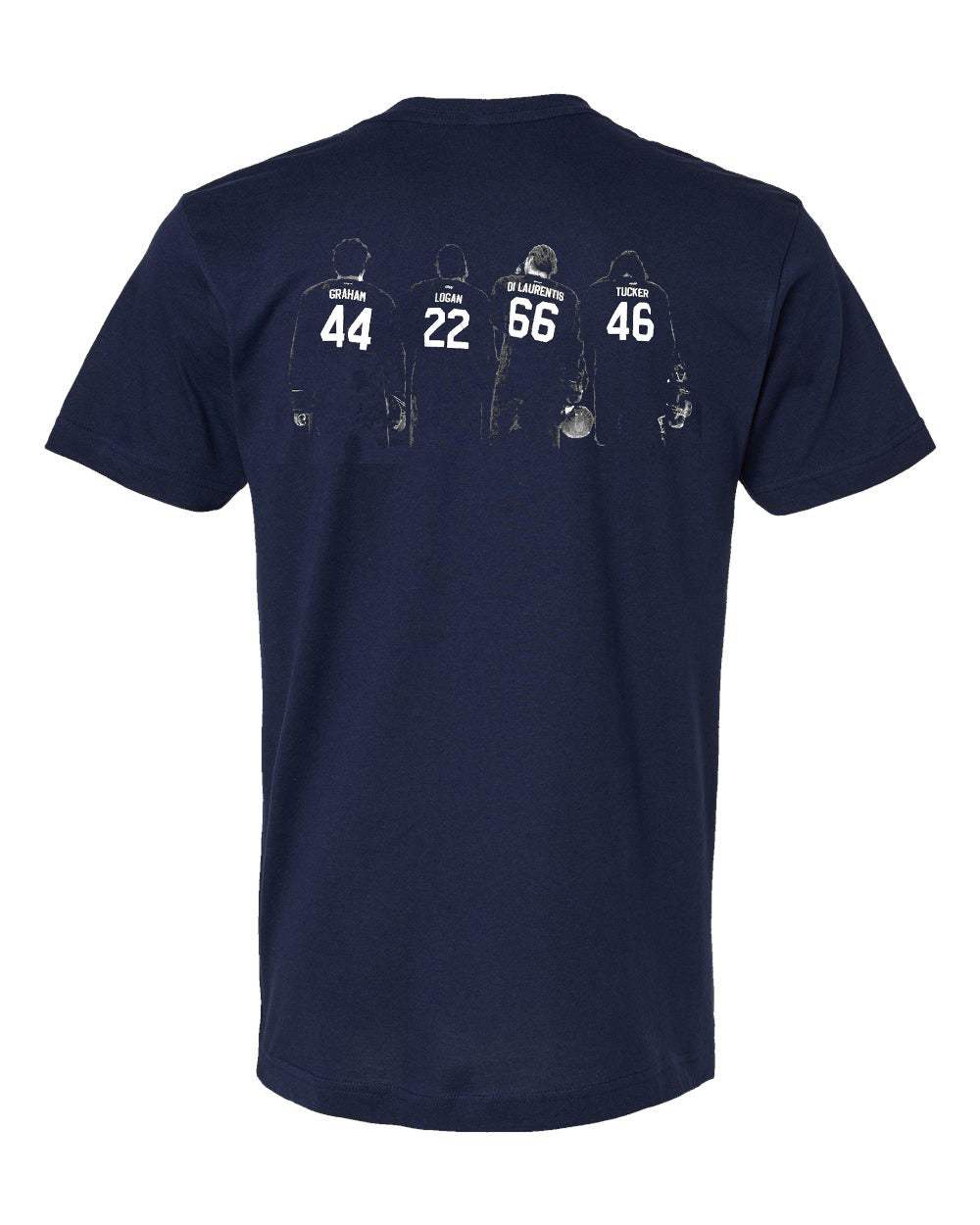 Off Campus Fab 4 Tee with the Briar Team logo on the front and their 4 jerseys on the back