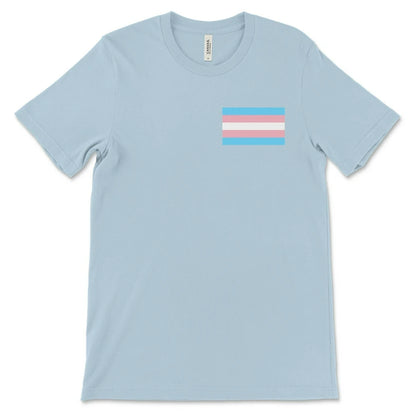 Transgender Flag Chest Print T-Shirt