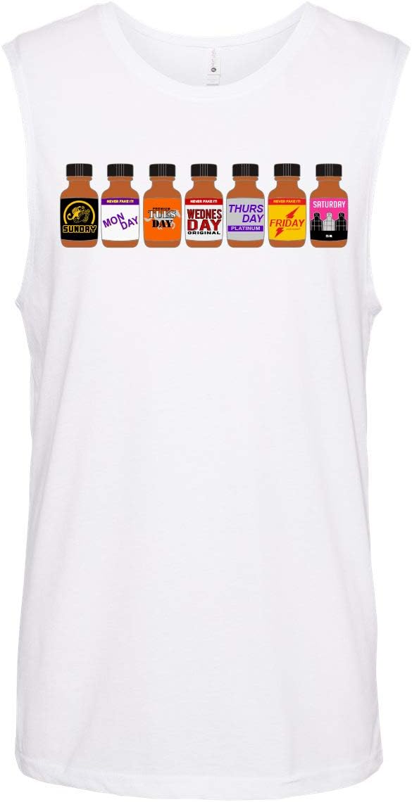 Poppers Monday - Friday Week Calendar Gay Pride Muscle Tank Top Shirt