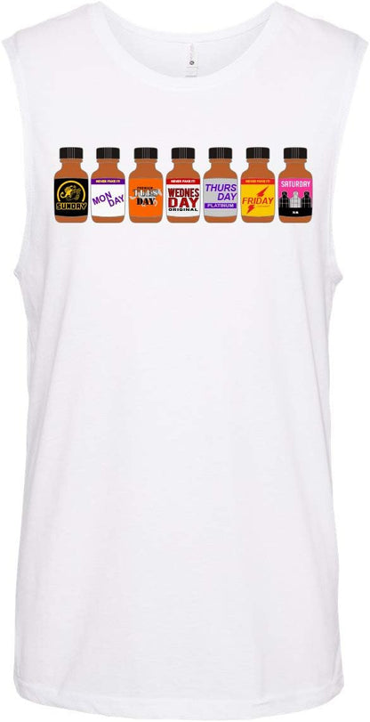 Poppers Monday - Friday Week Calendar Gay Pride Muscle Tank Top Shirt