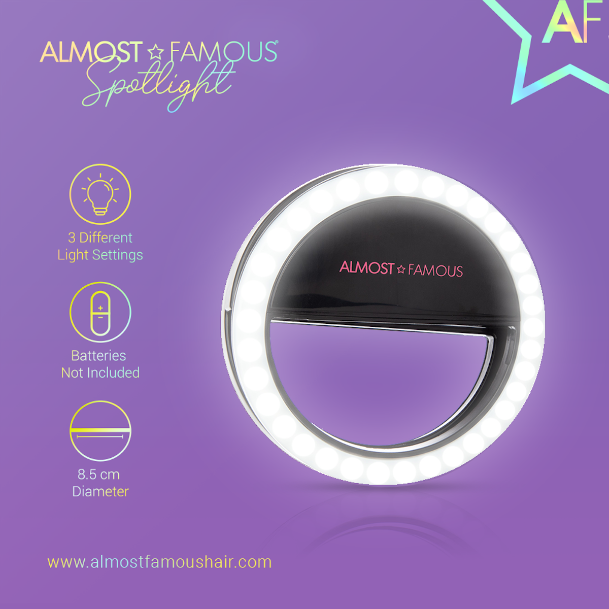 &quot;Spotlight&quot; LED Selfie Light - Black