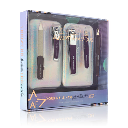 5pc Manicure Kit w/ Holographic Travel Case