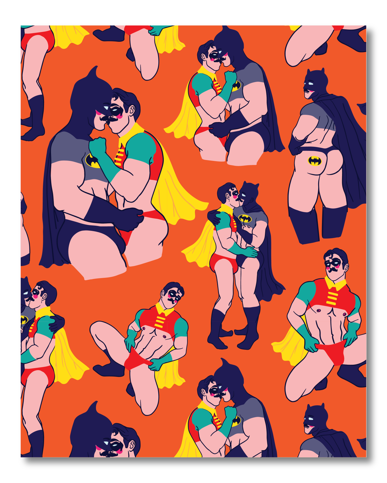 BATMAN ROBIN MAKE OUT PRINT 8x10