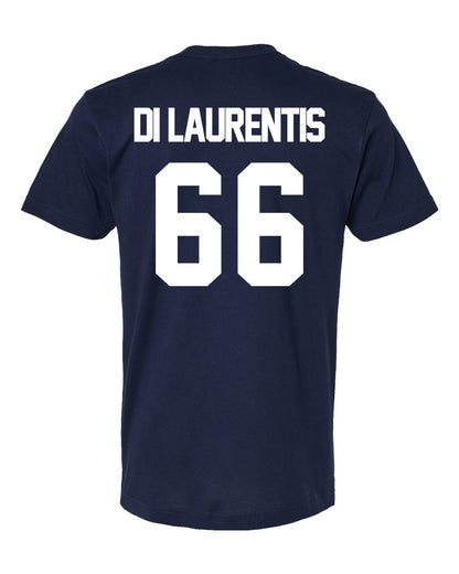 Off Campus DI LAURENTIS Tee with 66 on back and Briar logo on front in White, Black, and Navy Blue