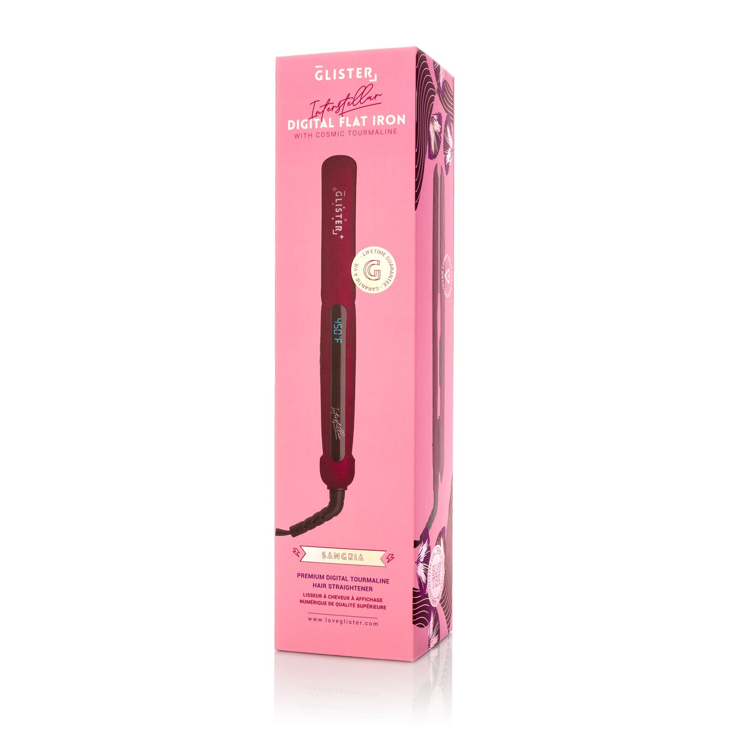 Interstellar 1.25" Digital Flat Iron with Cosmic Tourmaline - Sangria