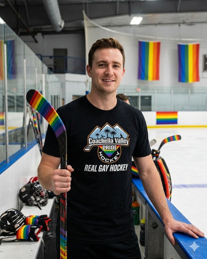 Coachella Valley Pride REAL GAY HOCKEY Tees