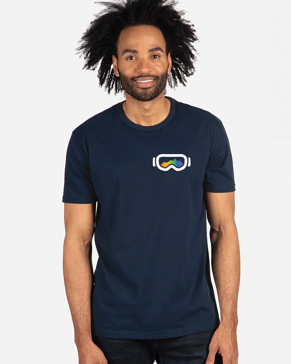 T-Shirt with Goggles Logo on front and (ELEVATION) Logo on Back