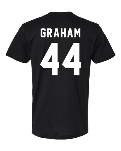 Off Campus GRAHAM Tee with 46 on back and Briar logo on front in White, Black, and Navy Blue