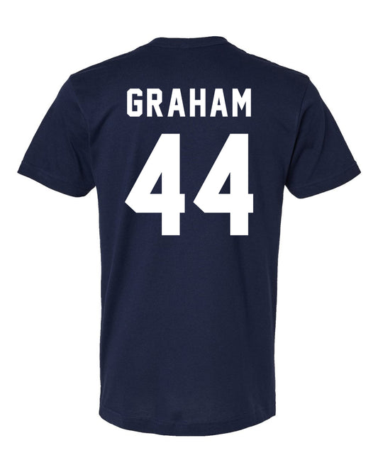 Off Campus GRAHAM Tee with 46 on back and Briar logo on front in White, Black, and Navy Blue
