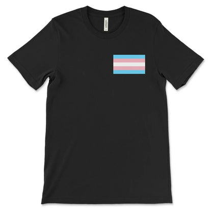 Transgender Flag Chest Print T-Shirt