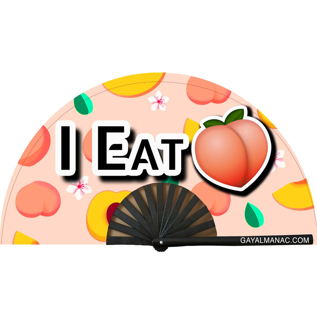 I Eat Peach Hand Fan