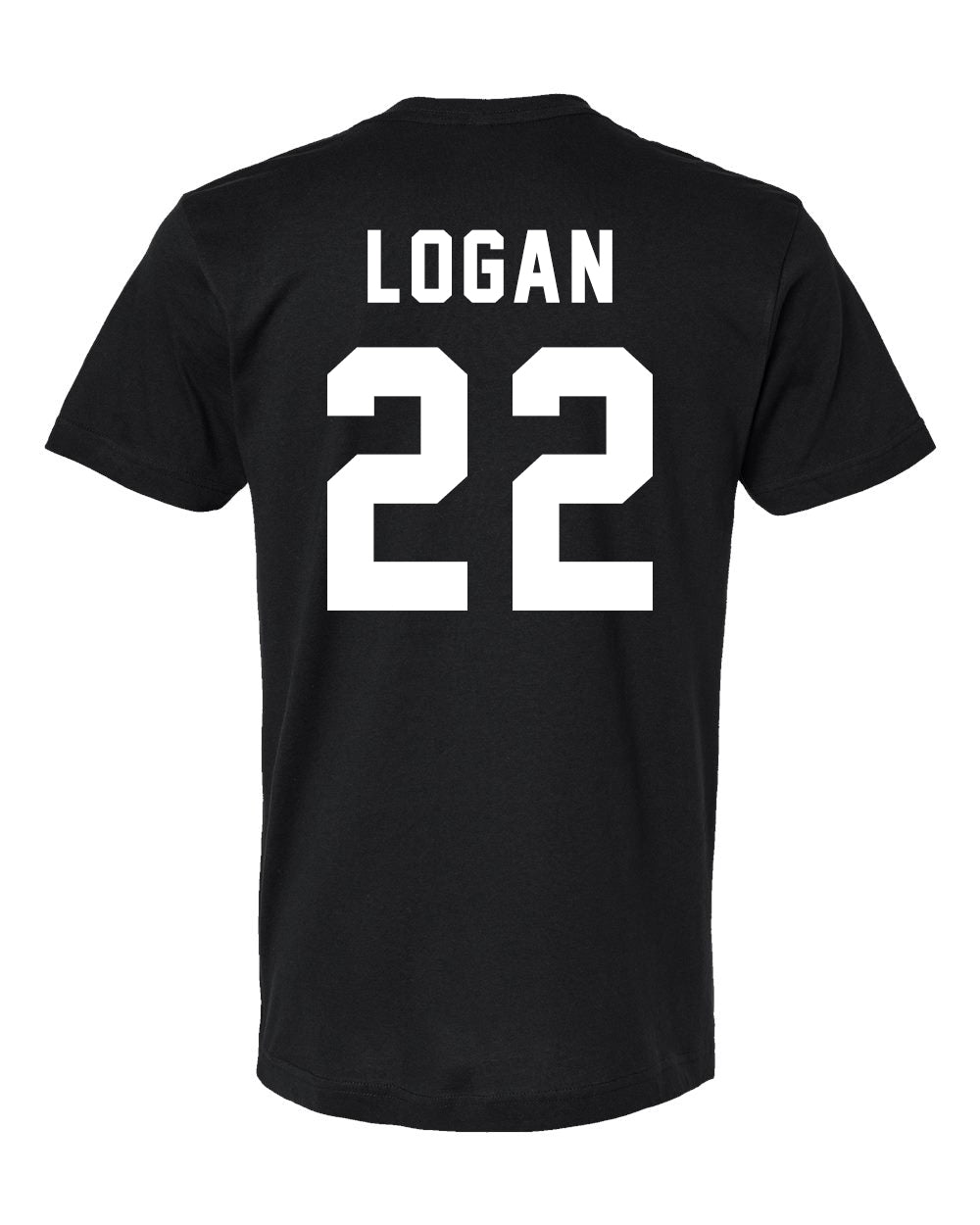 Off Campus LOGAN Tee with 22 on back and Briar logo on front in White, Black, and Navy Blue