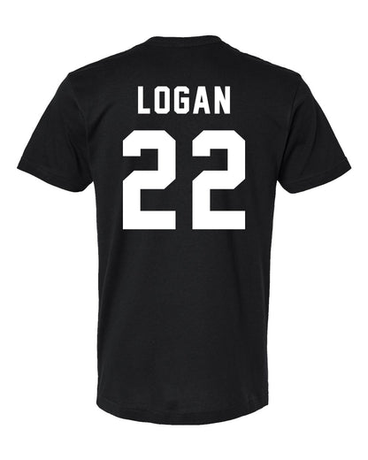 Off Campus LOGAN Tee with 22 on back and Briar logo on front in White, Black, and Navy Blue