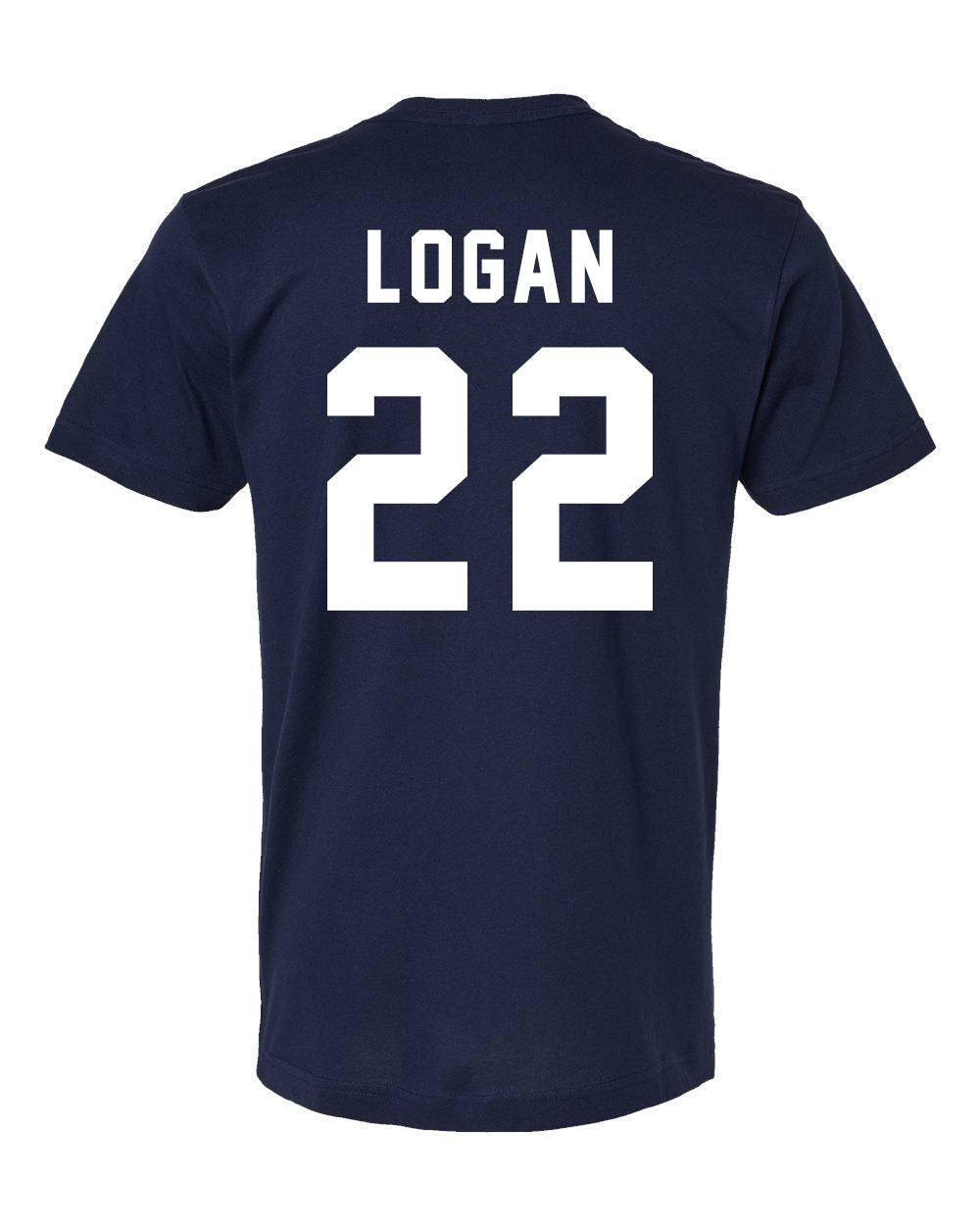 Off Campus LOGAN Tee with 22 on back and Briar logo on front in White, Black, and Navy Blue