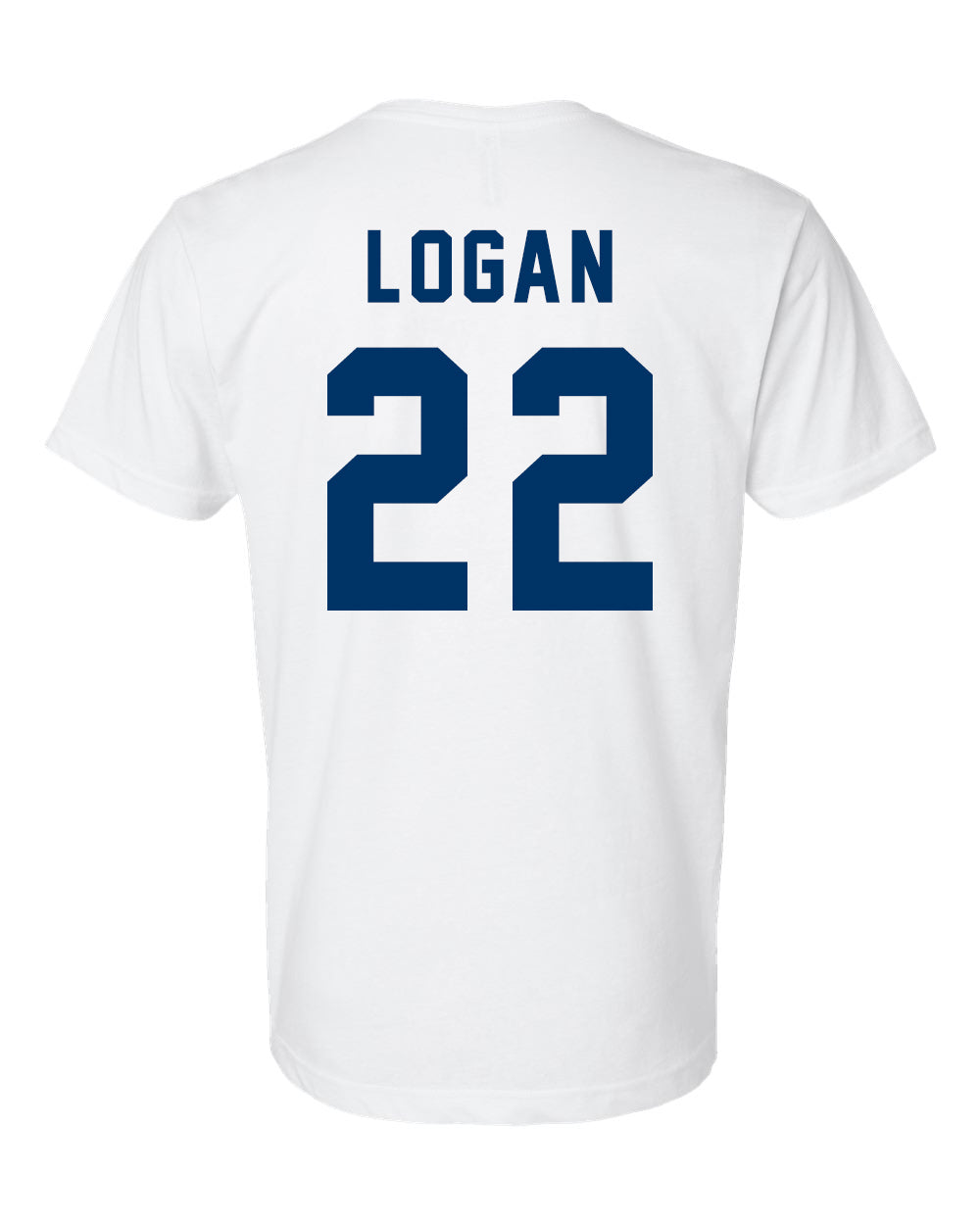 Off Campus LOGAN Tee with 22 on back and Briar logo on front in White, Black, and Navy Blue