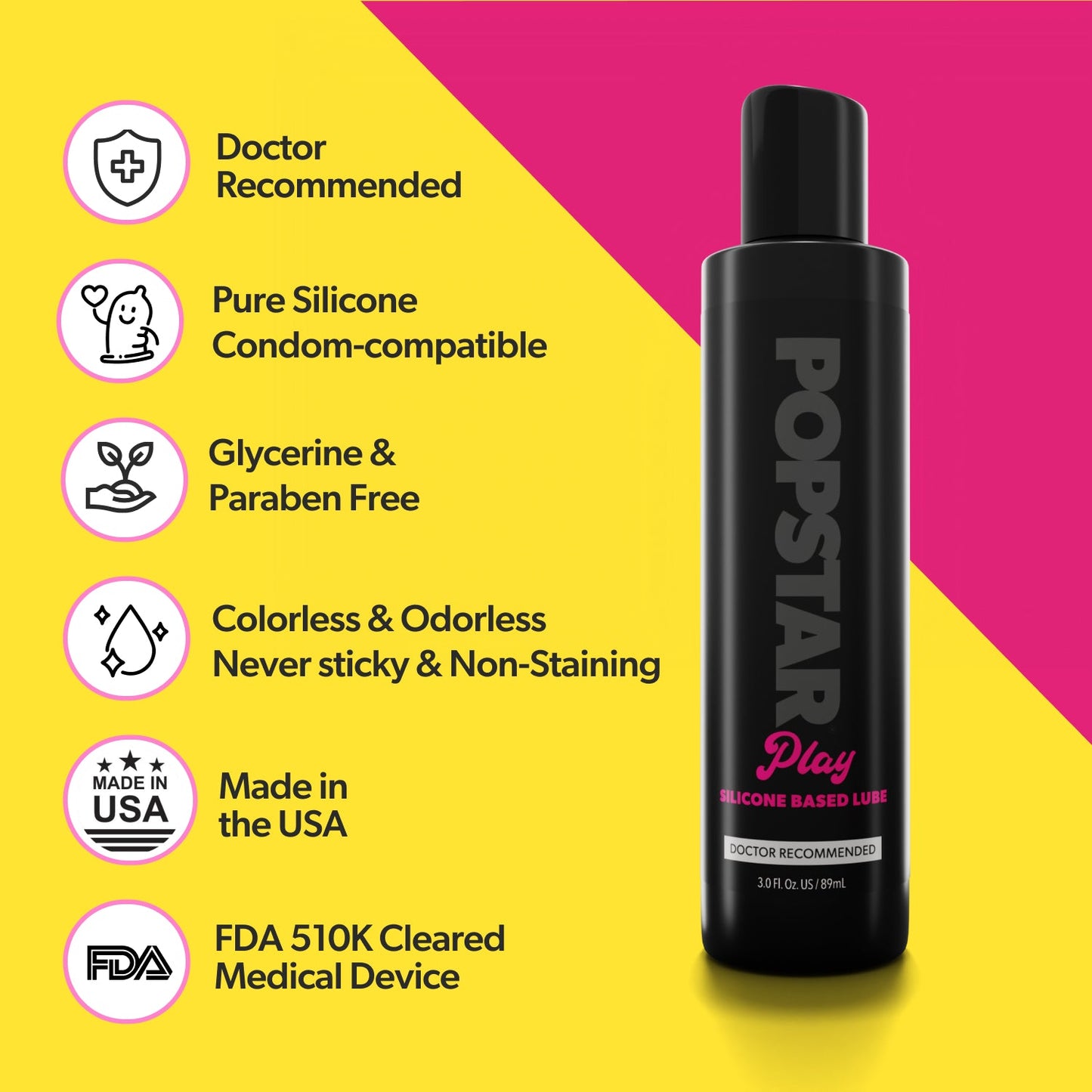 Popstar Silicone-Based Lube 3 oz