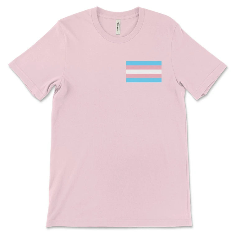 Transgender Flag Chest Print T-Shirt