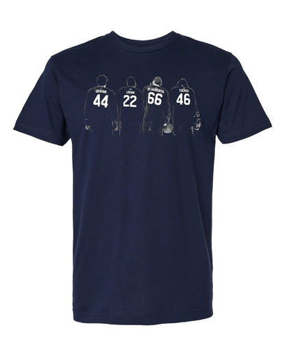 Off Campus Fab 4 Tee with the Briar Team logo on the front, and 44, 22, 66, and 45 on the back.