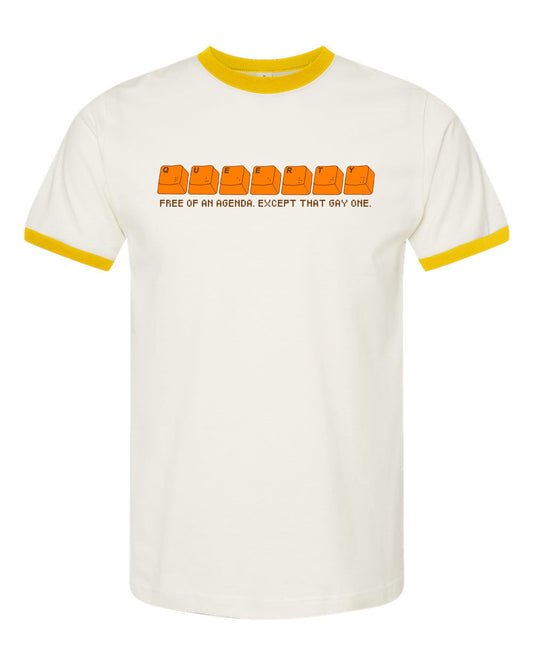 Queerty 20th Anniversary Retro Ringer Tee