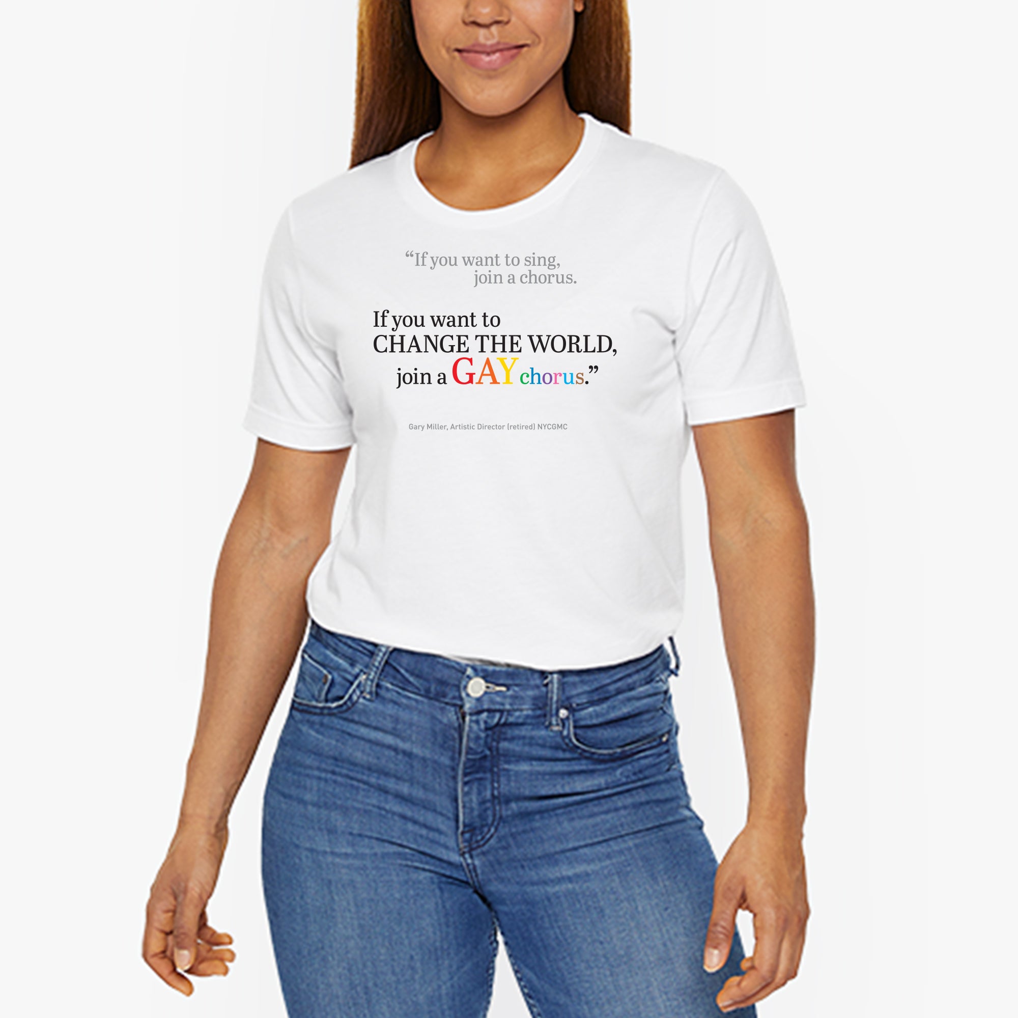 GALA Change the World Quote T with GALA logo on Back