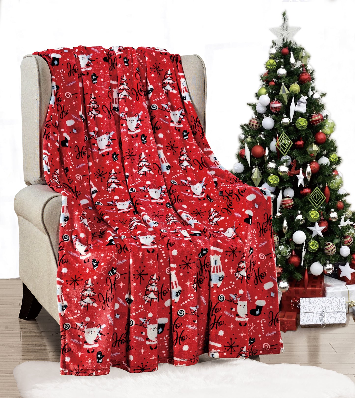 Red Santa Christmas Throw