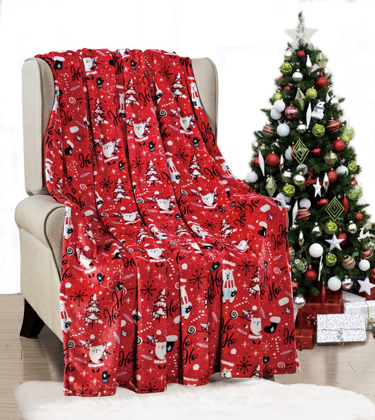 Red Santa Christmas Throw