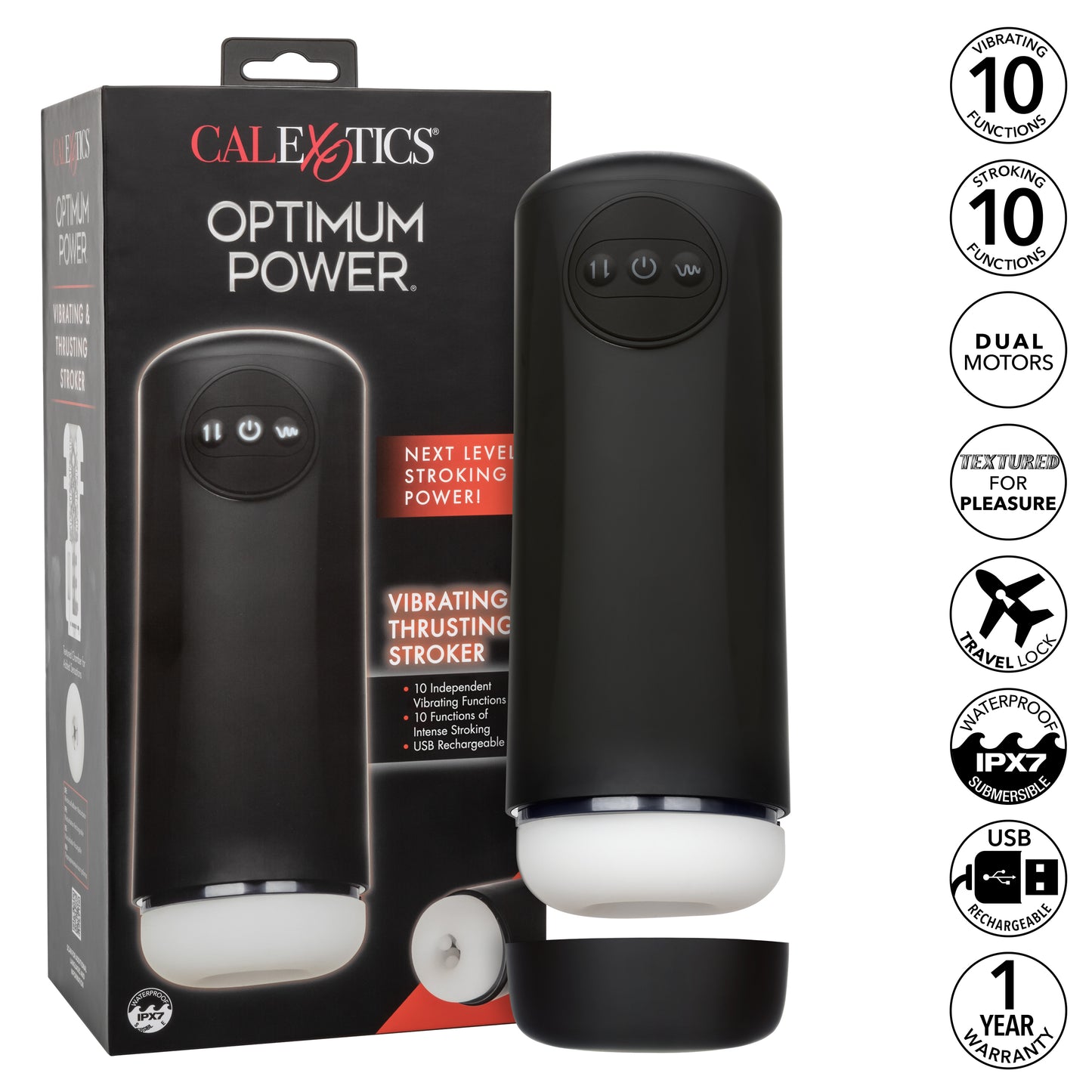 Optimum Power Vibrating and Thrusting Stroker