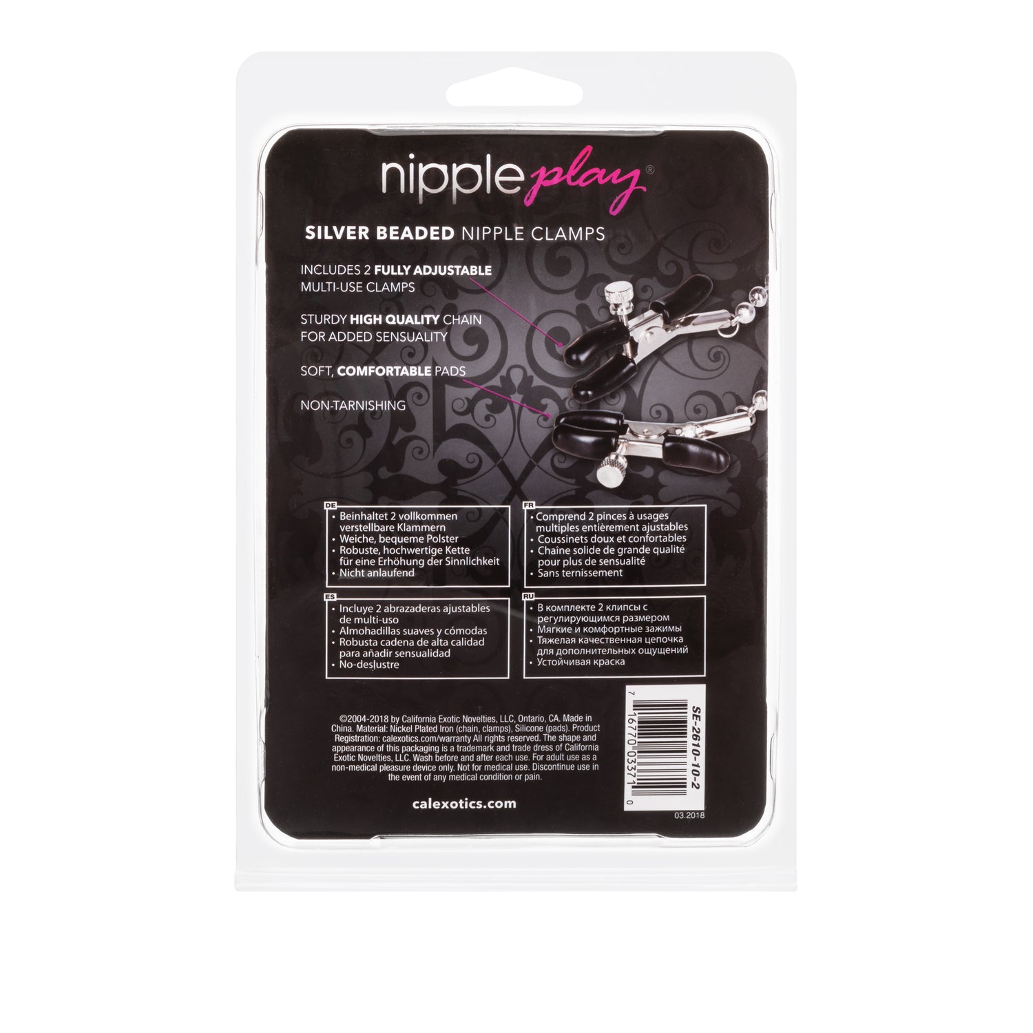 Nipple Play® Silver Beaded Nipple Clamps