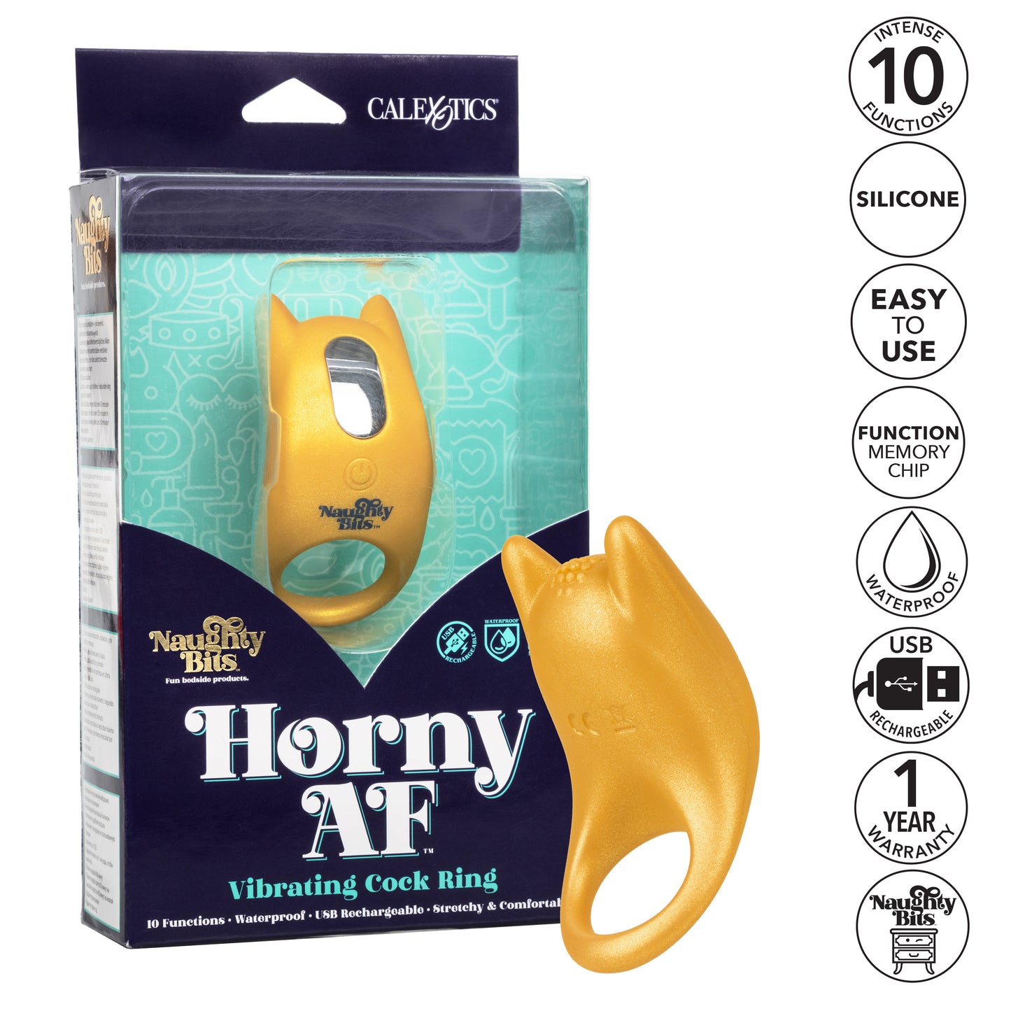 Naughty Bits® Horny AF™ Vibrating Cock Ring