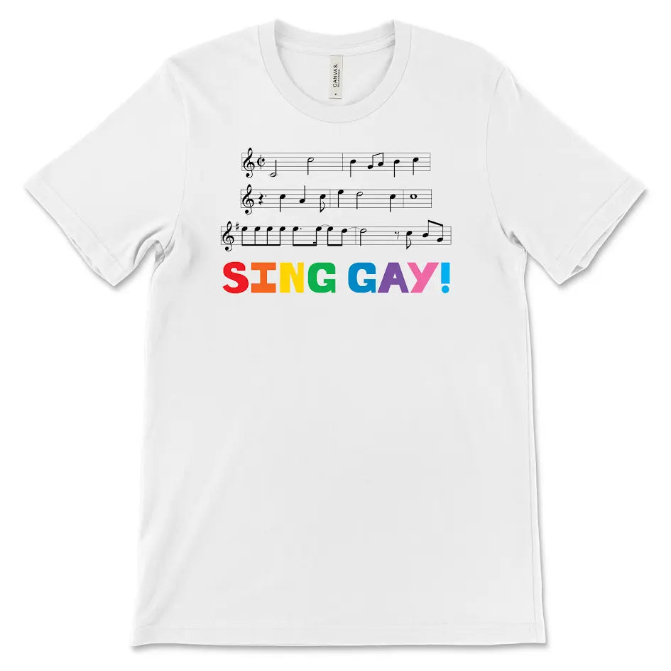 SING GAY with music notes - Modern Men