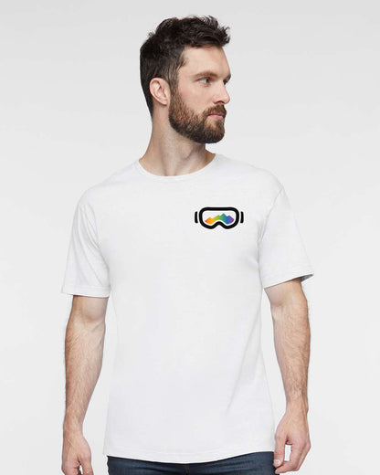 T-Shirt with Goggles Logo on front and (ELEVATION) Logo on Back