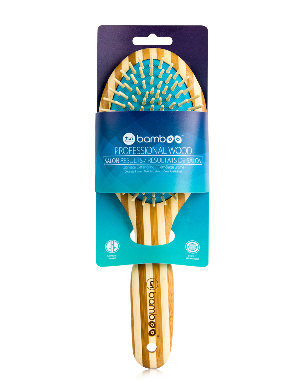 Sustainable Bamboo Brush with Natural Bristles - Turquoise