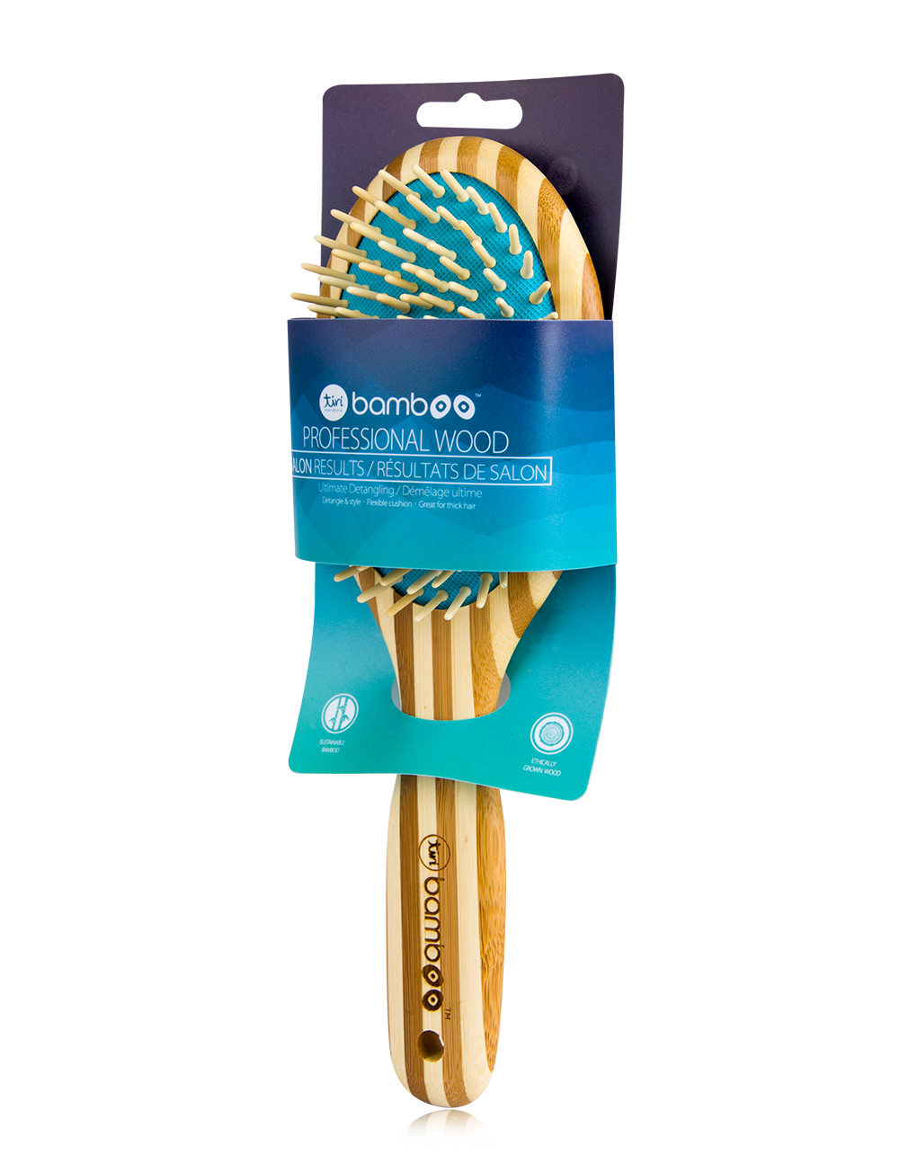 Sustainable Bamboo Brush with Natural Bristles - Turquoise