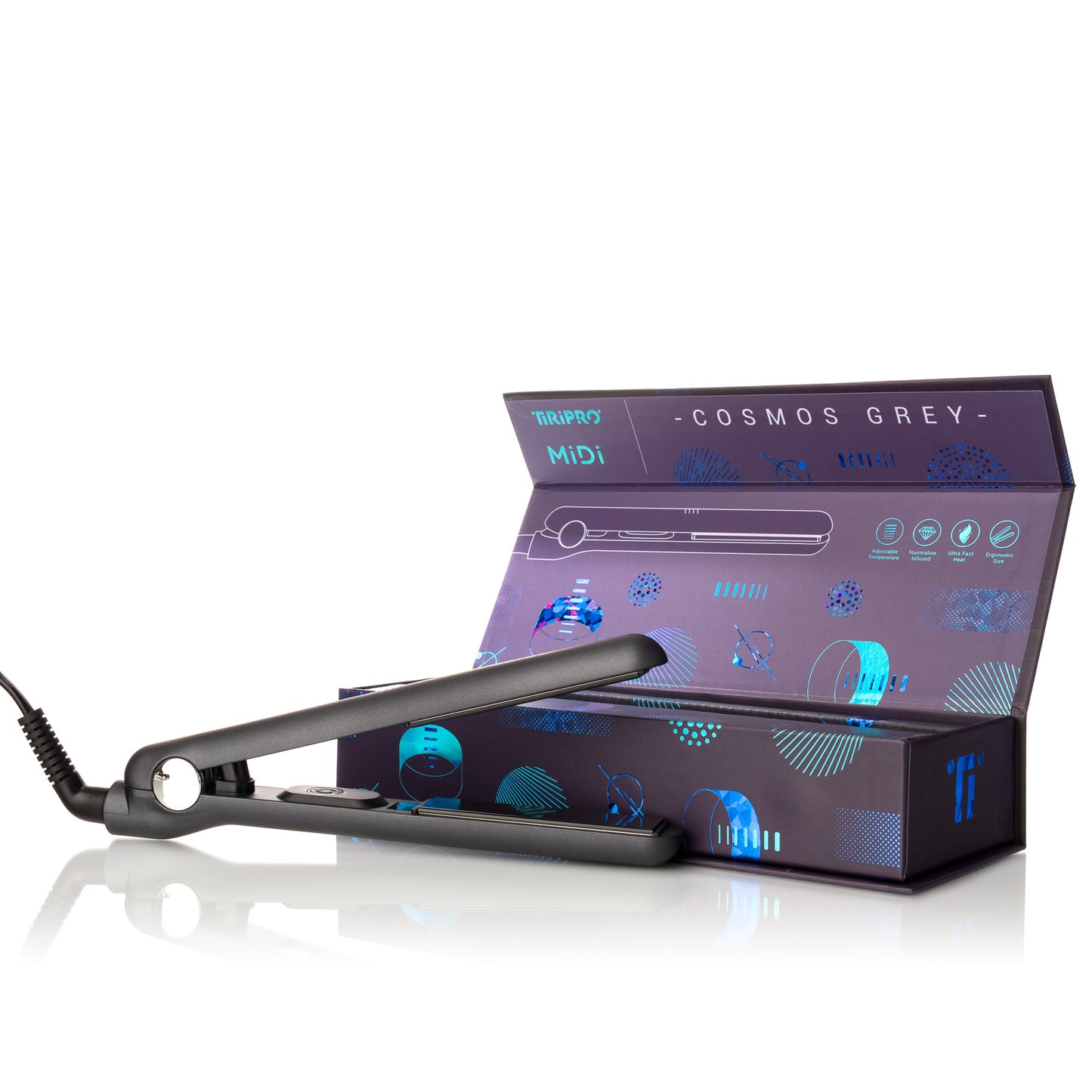 Midi 0.75" Hybrid Straightener with Far Infrared Tech - Cosmos Grey