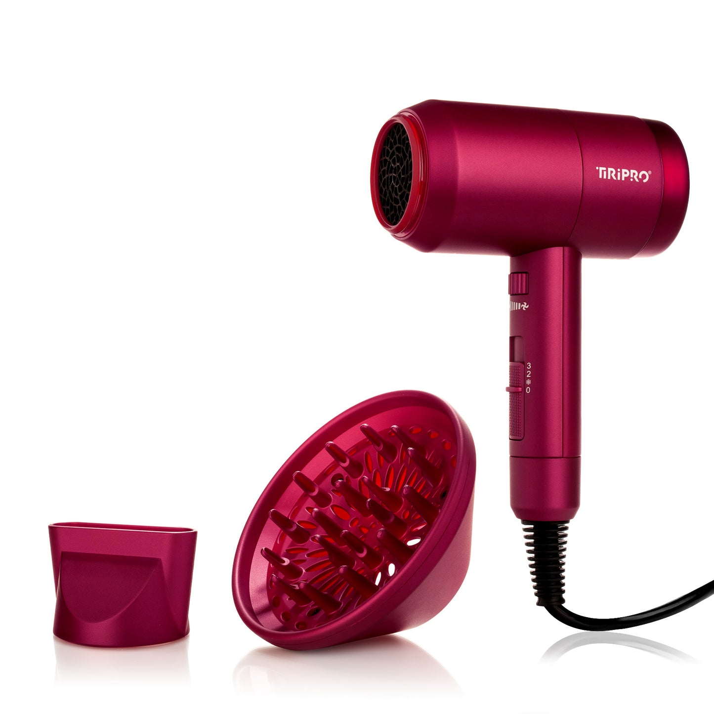 Prisma Pro Dryer with Adjustable Airflow Technology (Accessories Included) - Red