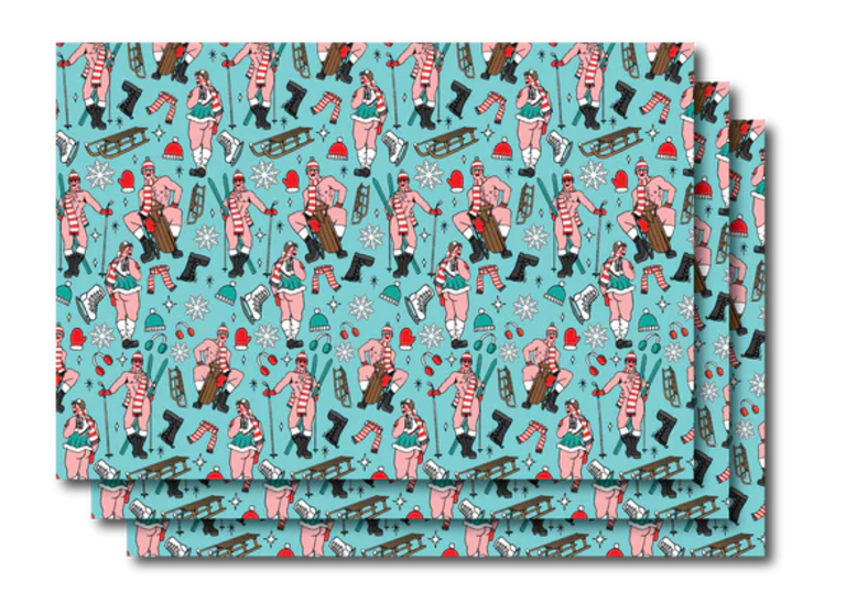 WINTER SPORTS WRAPPING PAPER SHEETS