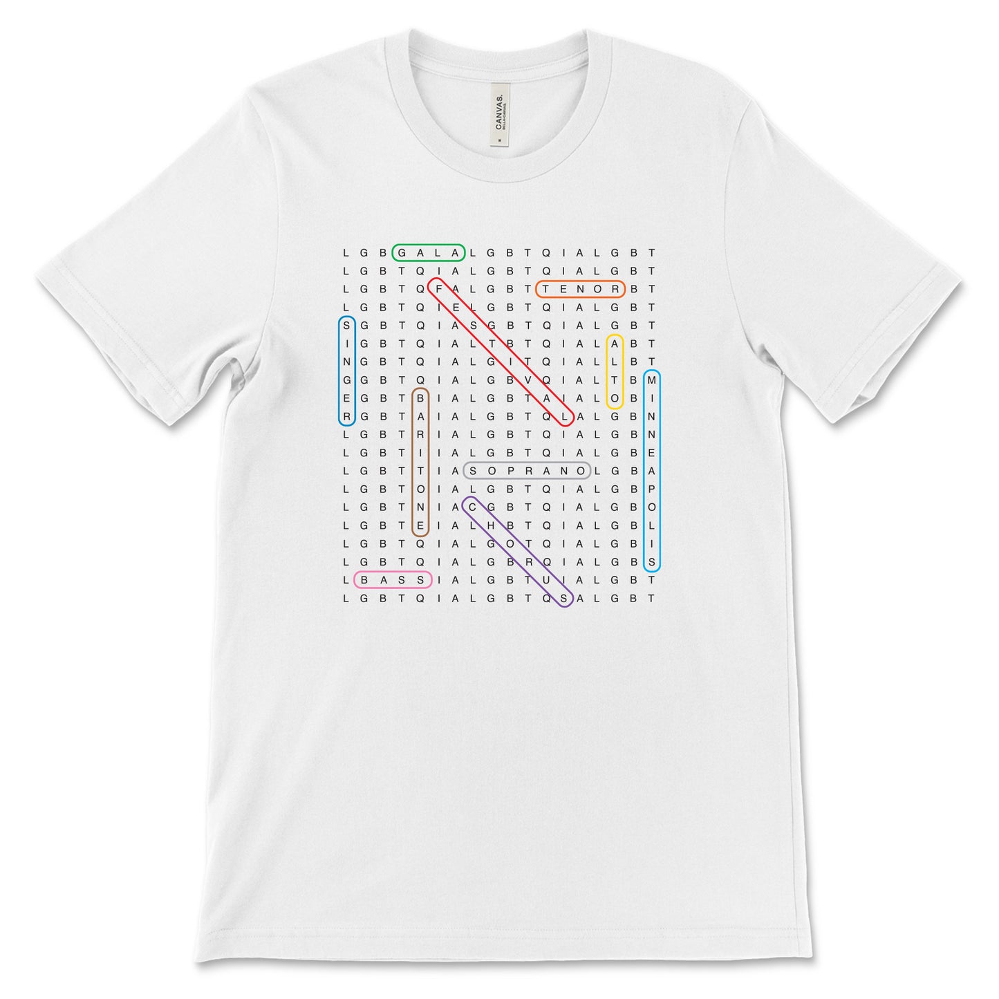 GALA Word Search T with GALA Logo on Back