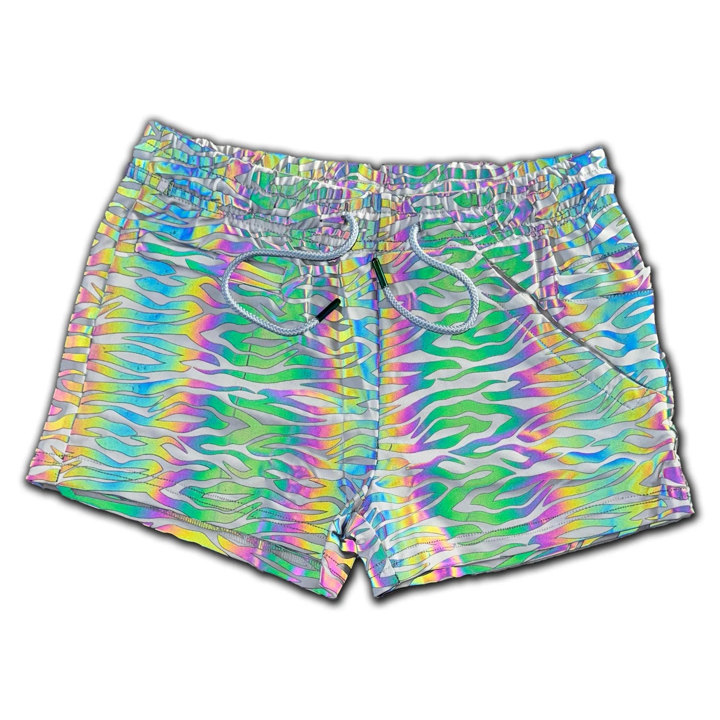 Zaddy Shorts - Rainbow Flash Reflective Reflective Zebra