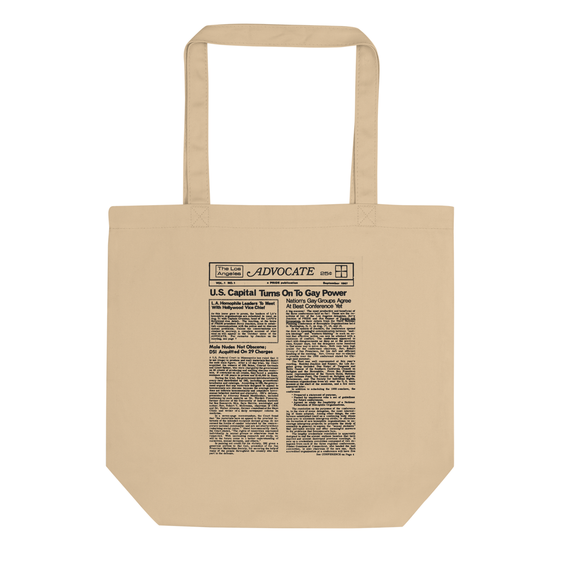 The Advocate Headline Eco Tote Bag (Black Logo)