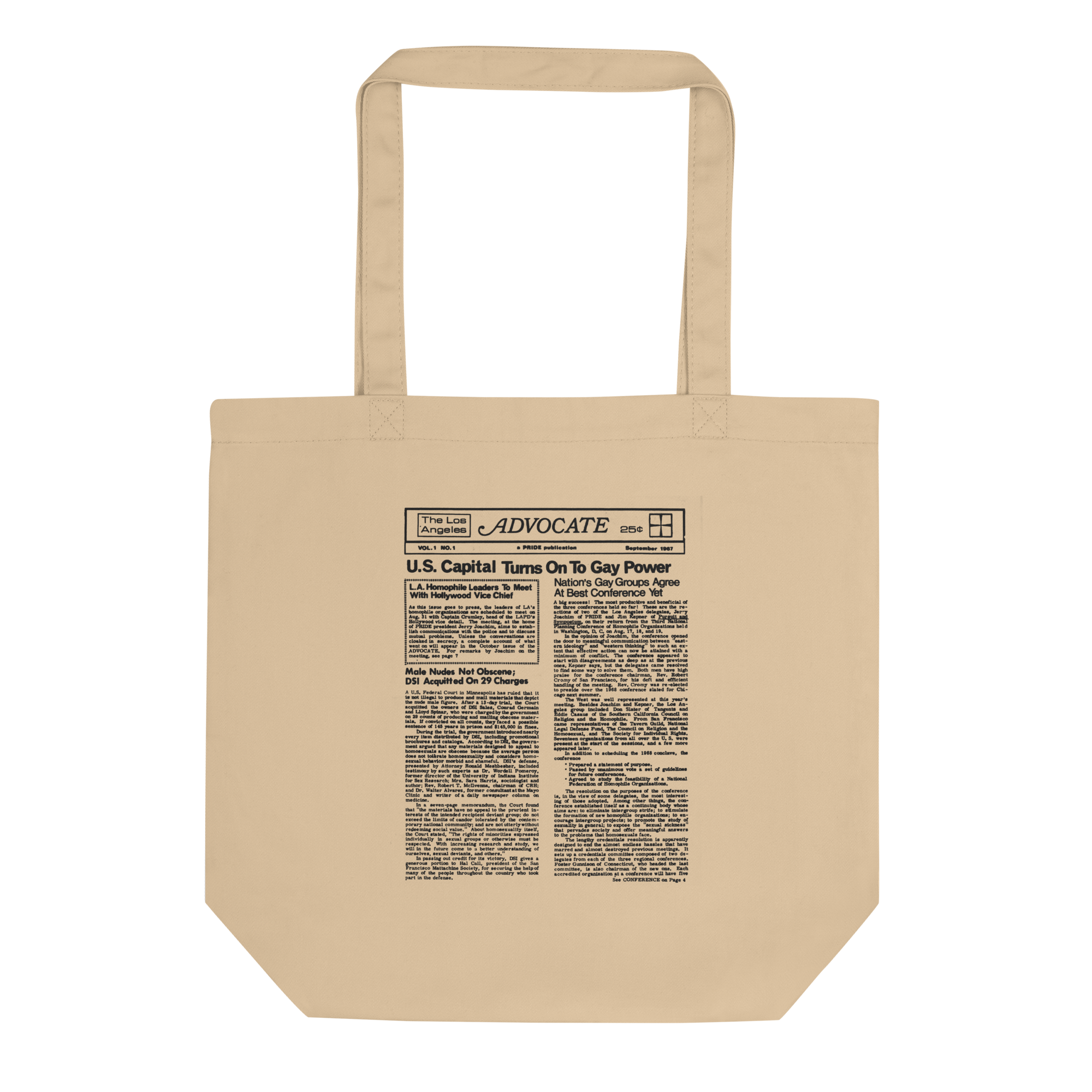 The Advocate Headline Eco Tote Bag (Black Logo)