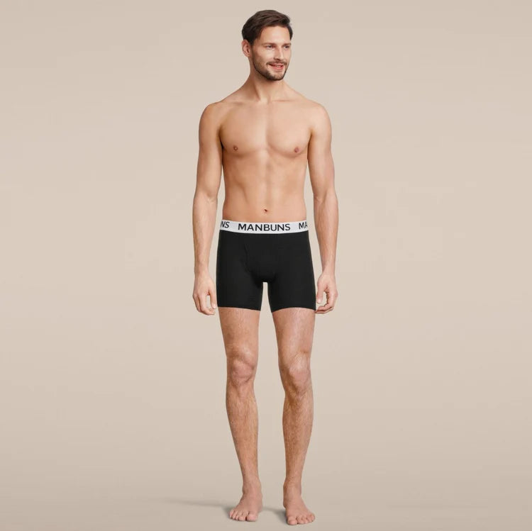 Classic Black Boxer Brief Underwear with Pouch