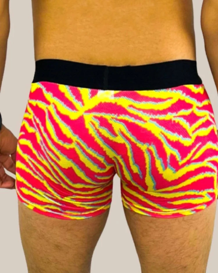 Men's Electric Zebra Boxer Trunk with Pouch