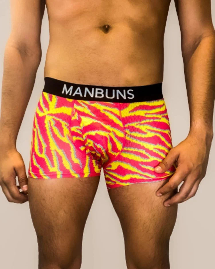 Men's Electric Zebra Boxer Trunk with Pouch