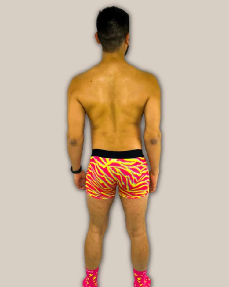 Men's Electric Zebra Boxer Trunk with Pouch